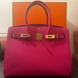 “B e r k i n ” Pink Leather Handbag